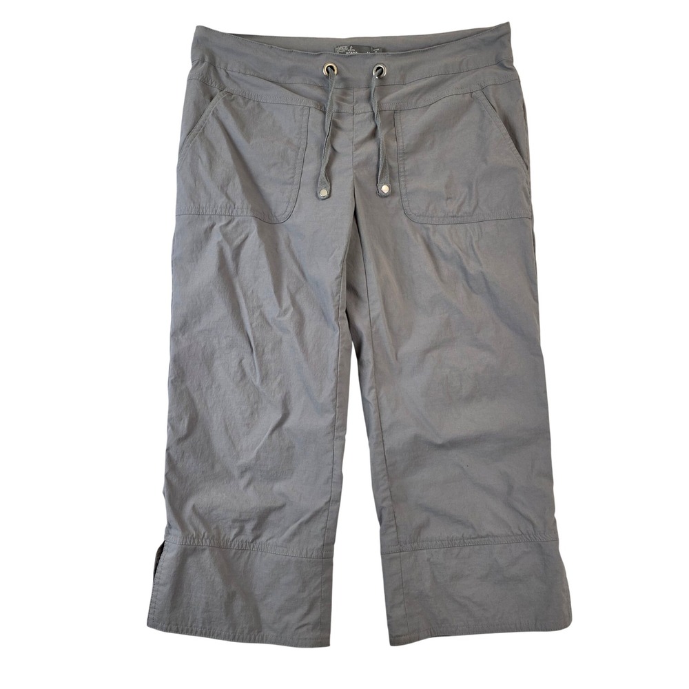 PrAna Bliss Knicker Gray Nylon Stretch Hiking Crop Pants Women Medium W4BLIC113